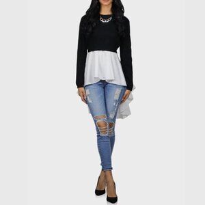 Sweater Top Black / White